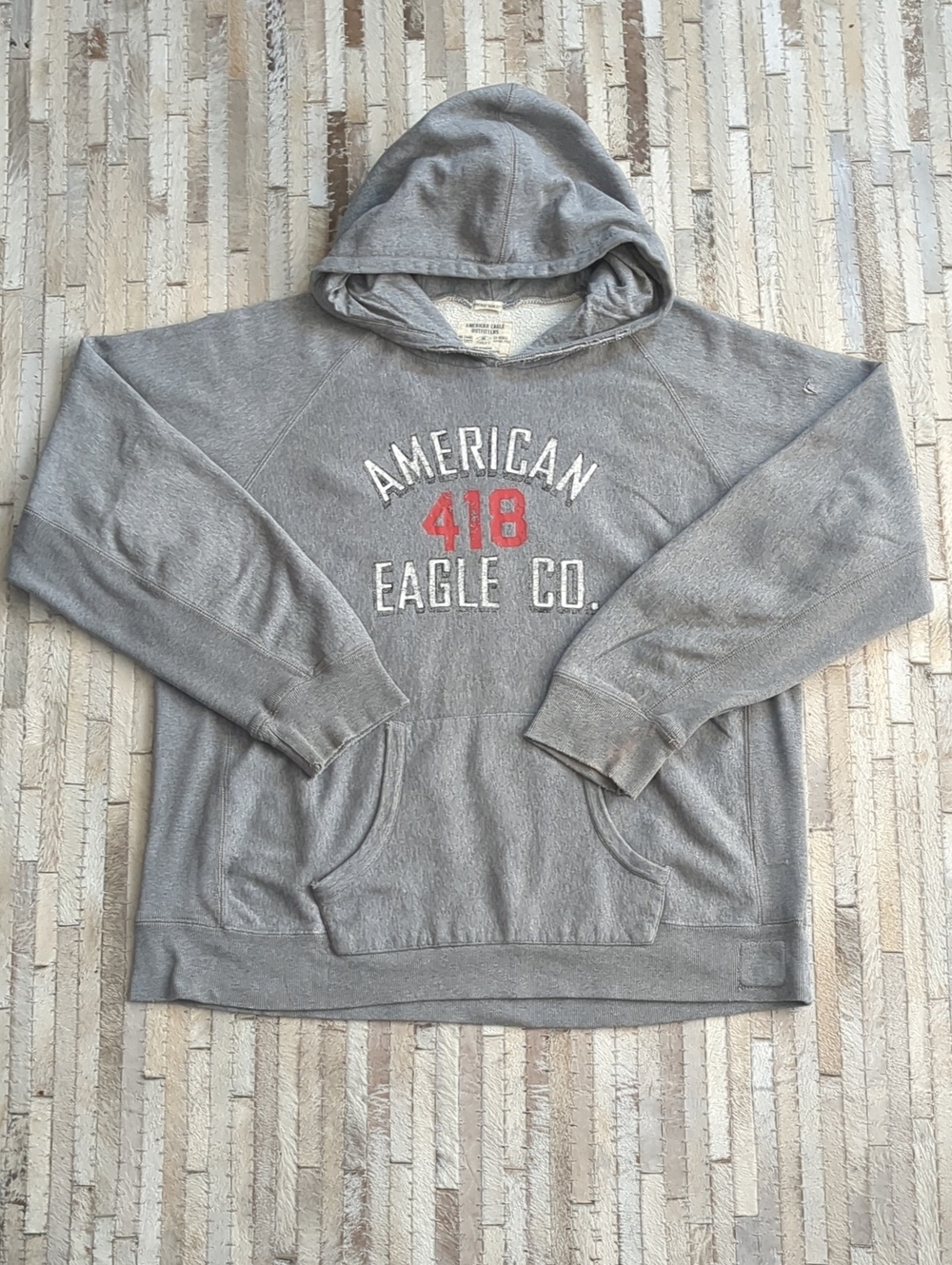 Vintage Y2K American Eagle Outfitters 418 Gray Hoodie Size